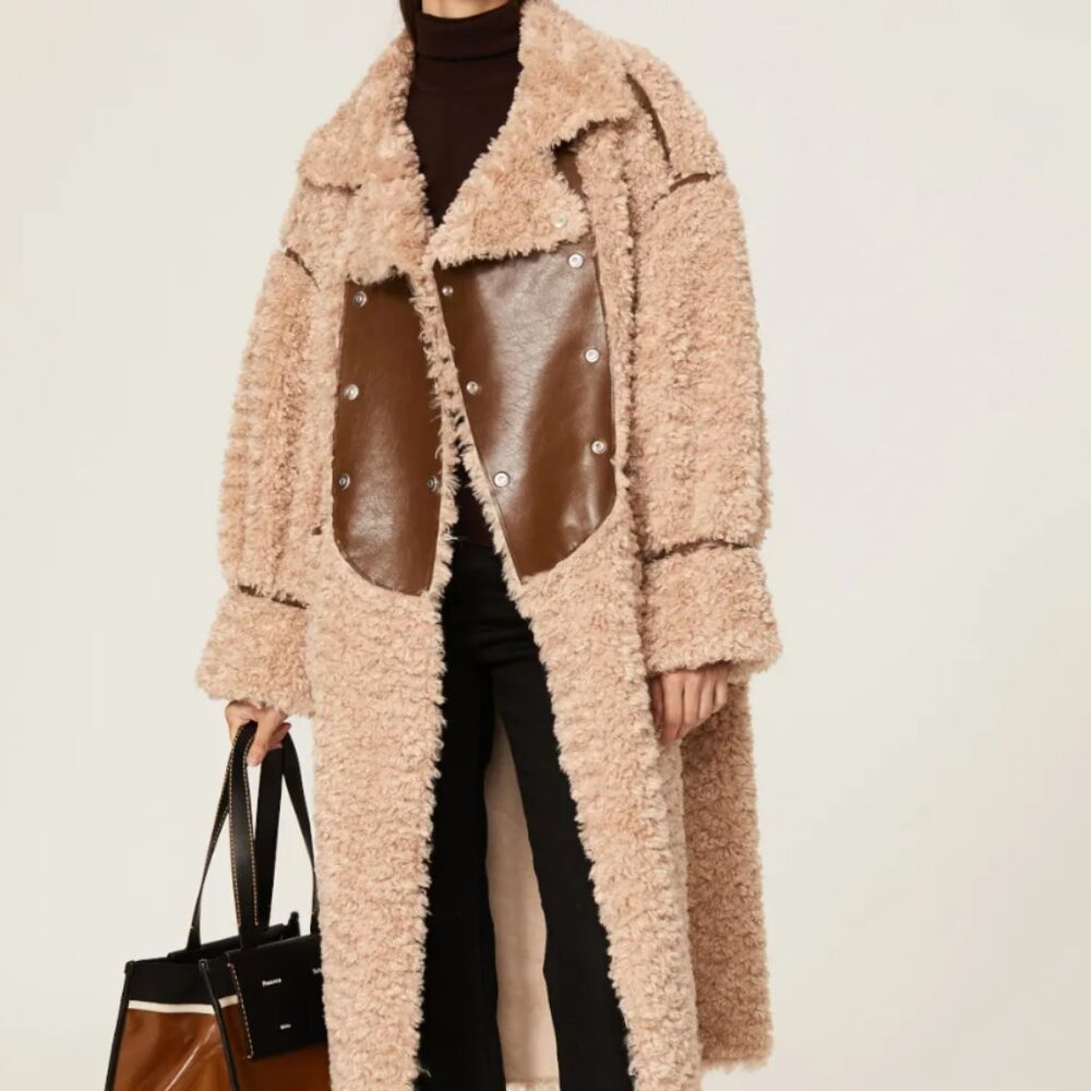 OOF WEAR Reversible Faux Shearling Coat | Size 42 US 6